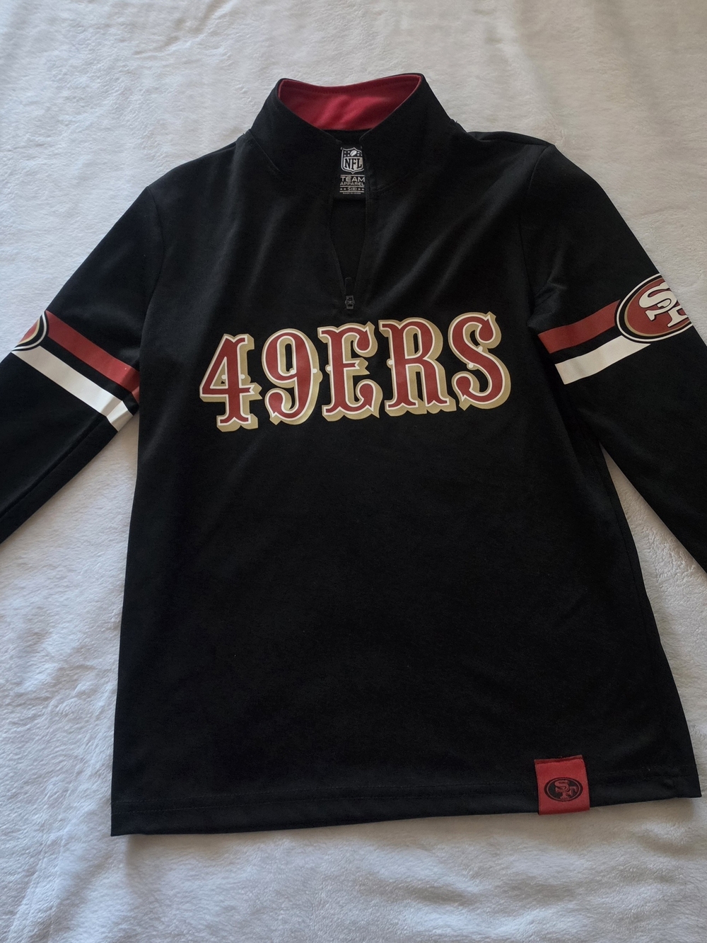 NFL KIDS San Francisco 49ers Black Quarter-Zip Pullover Sweater